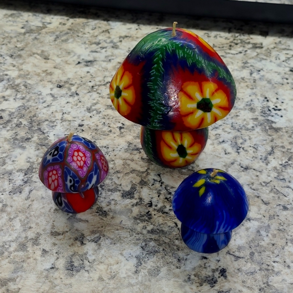 Vintage Wax Mushroom Candles